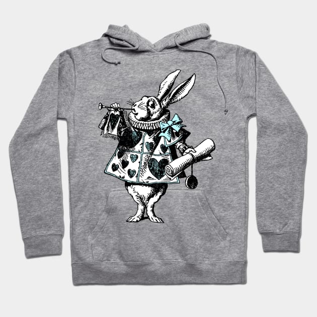 White Rabbit Alice In Wonderland Hoodie by Pixelchicken